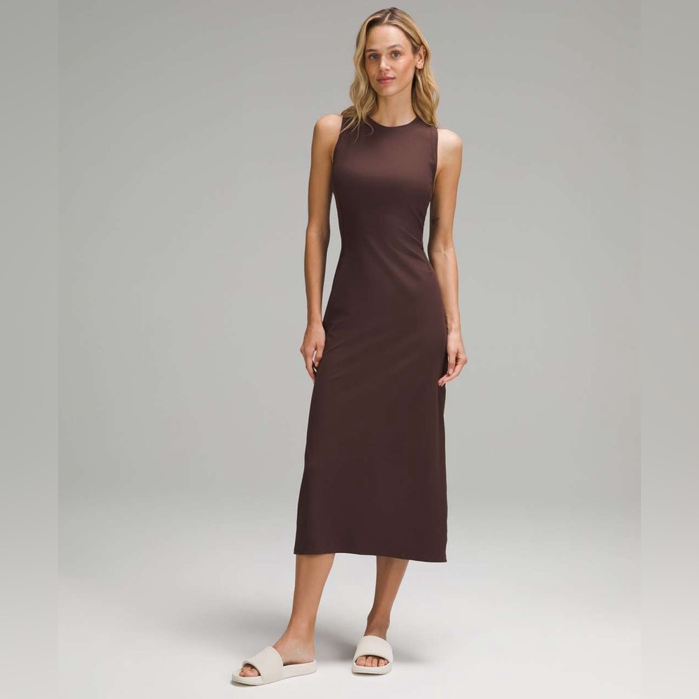 lululemon athletica Sleeveless Midi Dress in Deep Brown